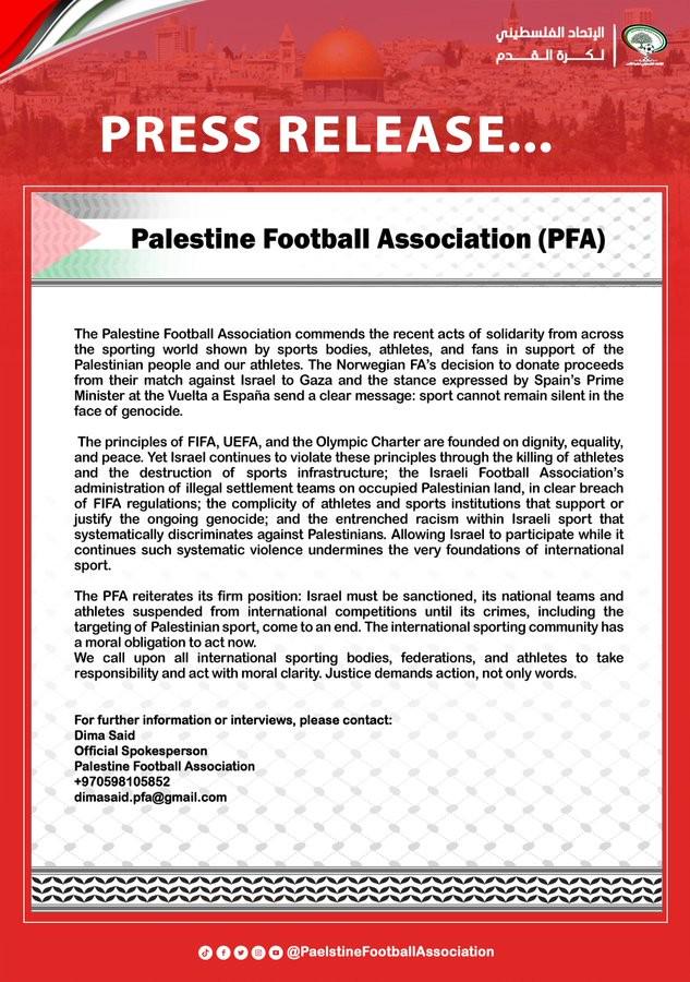 公告, 被禁止参加, 针对巴勒斯